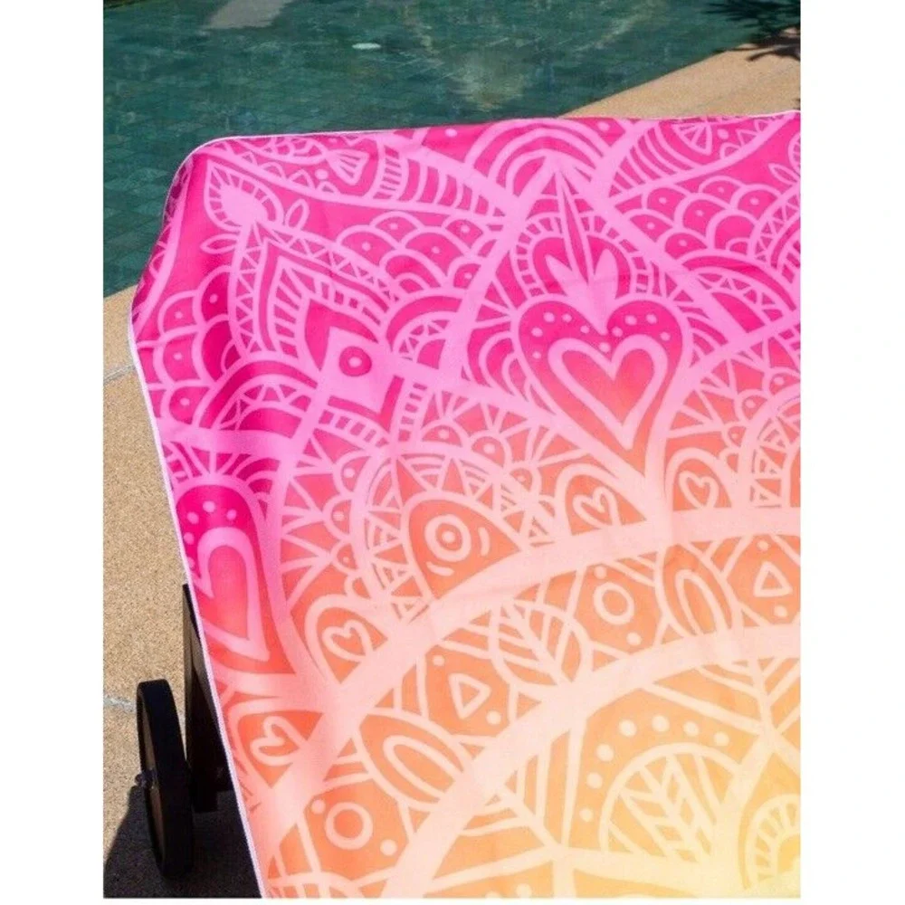 Mandala Beach Towels, 30x70 in, Oversized Beach Towel‎ w/ Travel Bag, Microfiber
